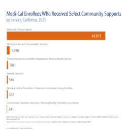 Medi-Cal Enrollees Who Received Select Community Supports, by Service, California, 2023