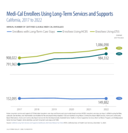 Medi-Cal Enrollees Using Long-Term Services and Supports, California, 2017 to 2022
