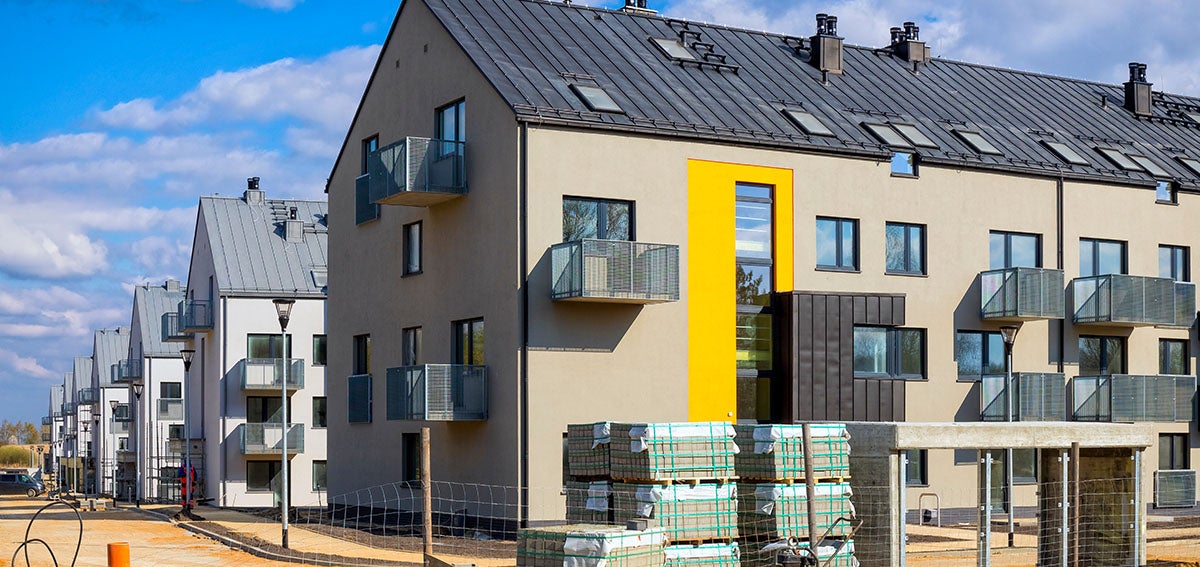 New housing under construction.