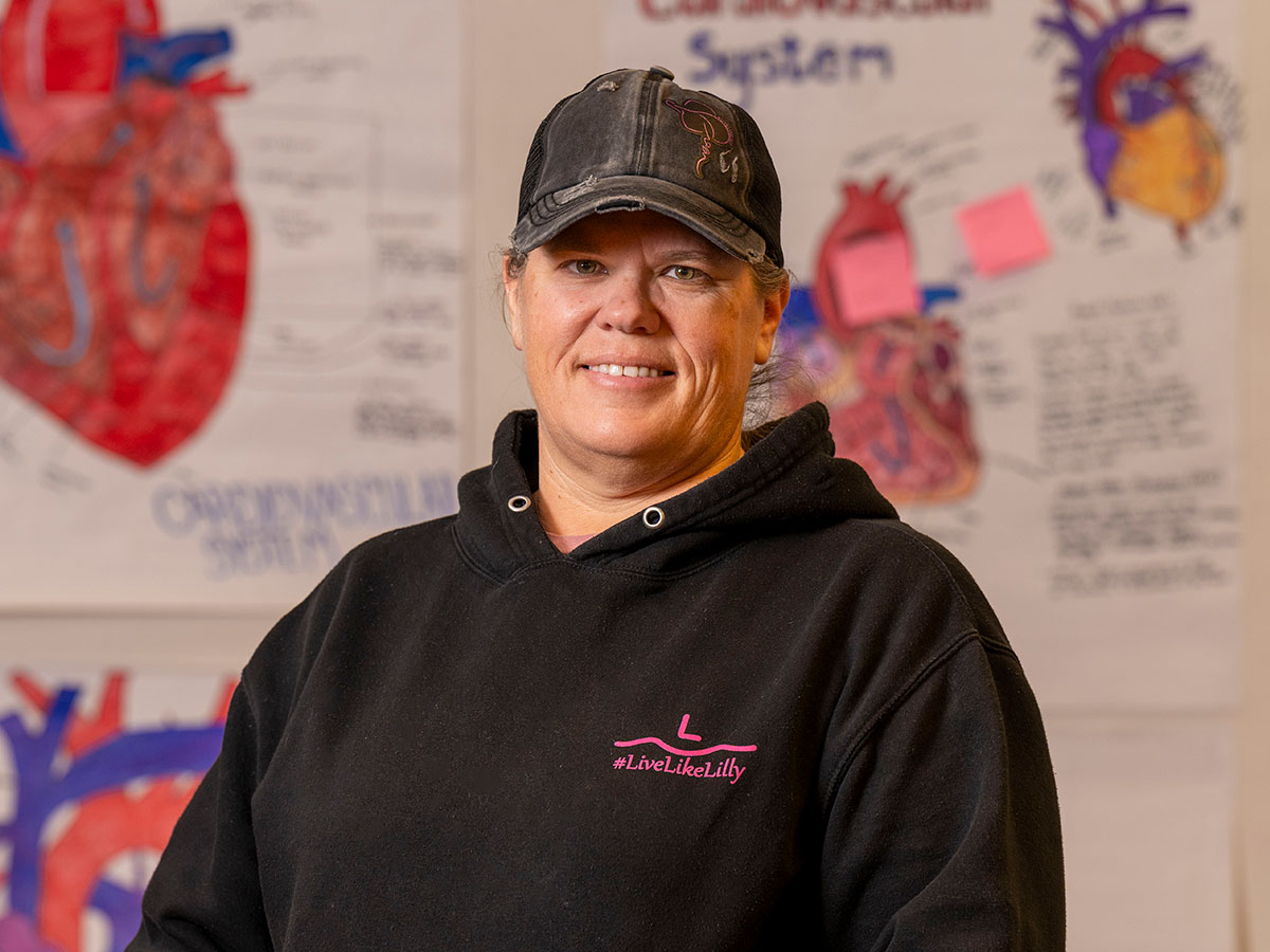 rural health worker shortage - Suzanne Butler teaches a health care class to Calaveras High students.