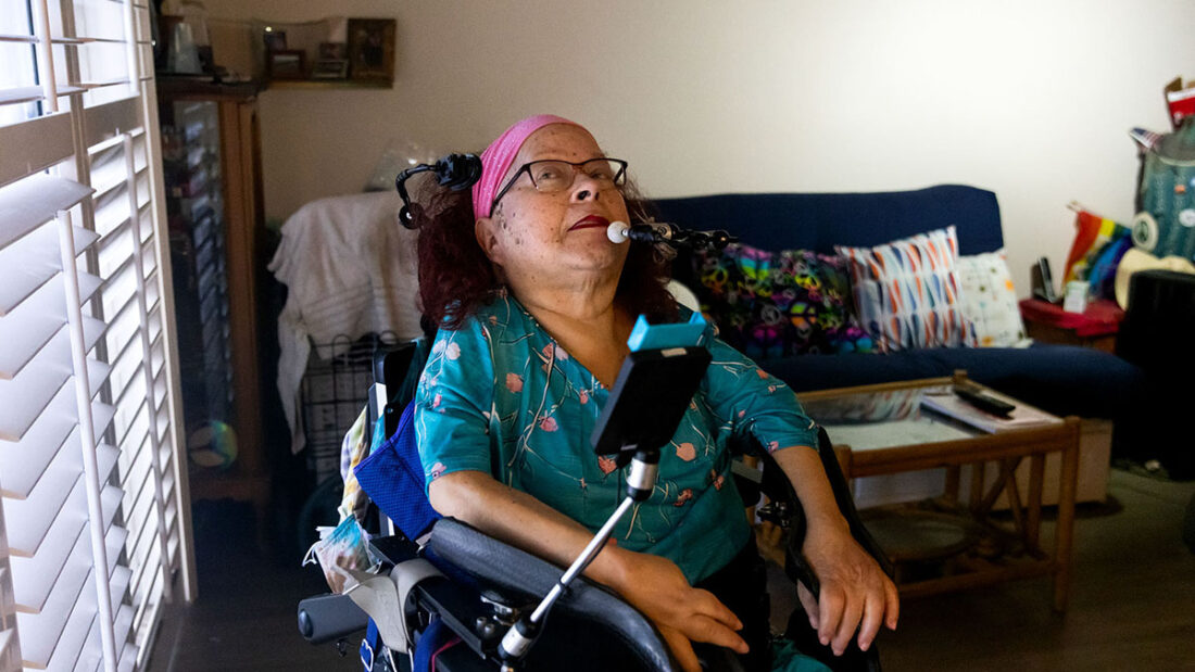 Cynde Soto has uses her wheelchair