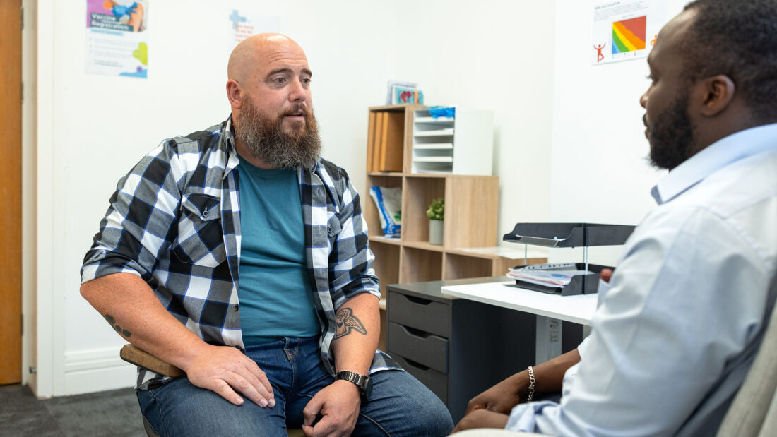 Man in counseling session with physician