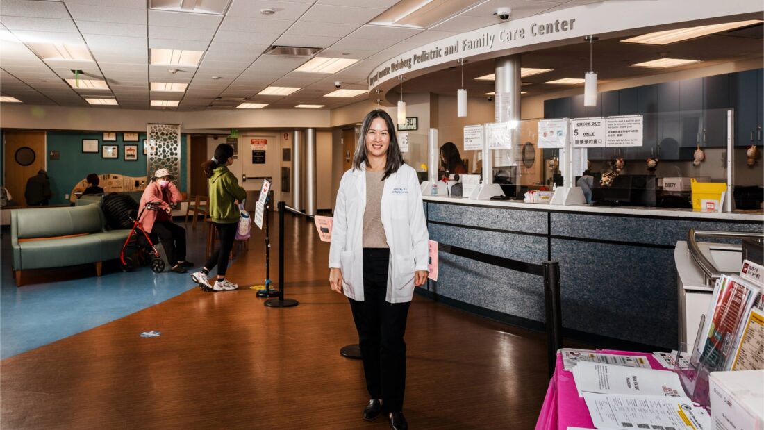Community health centers older adults - A doctor in the lobby of a community health center