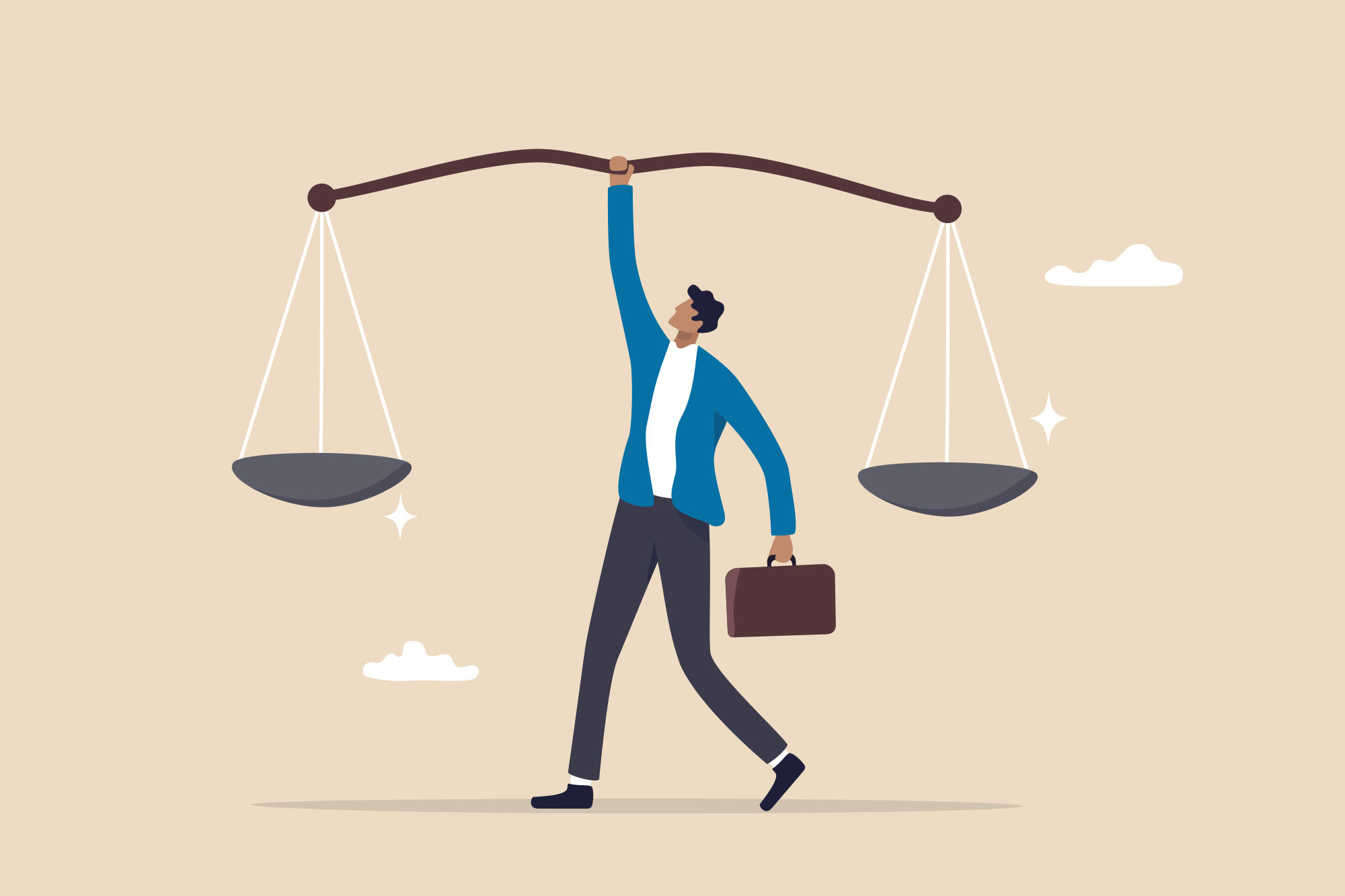 Man balancing ccales