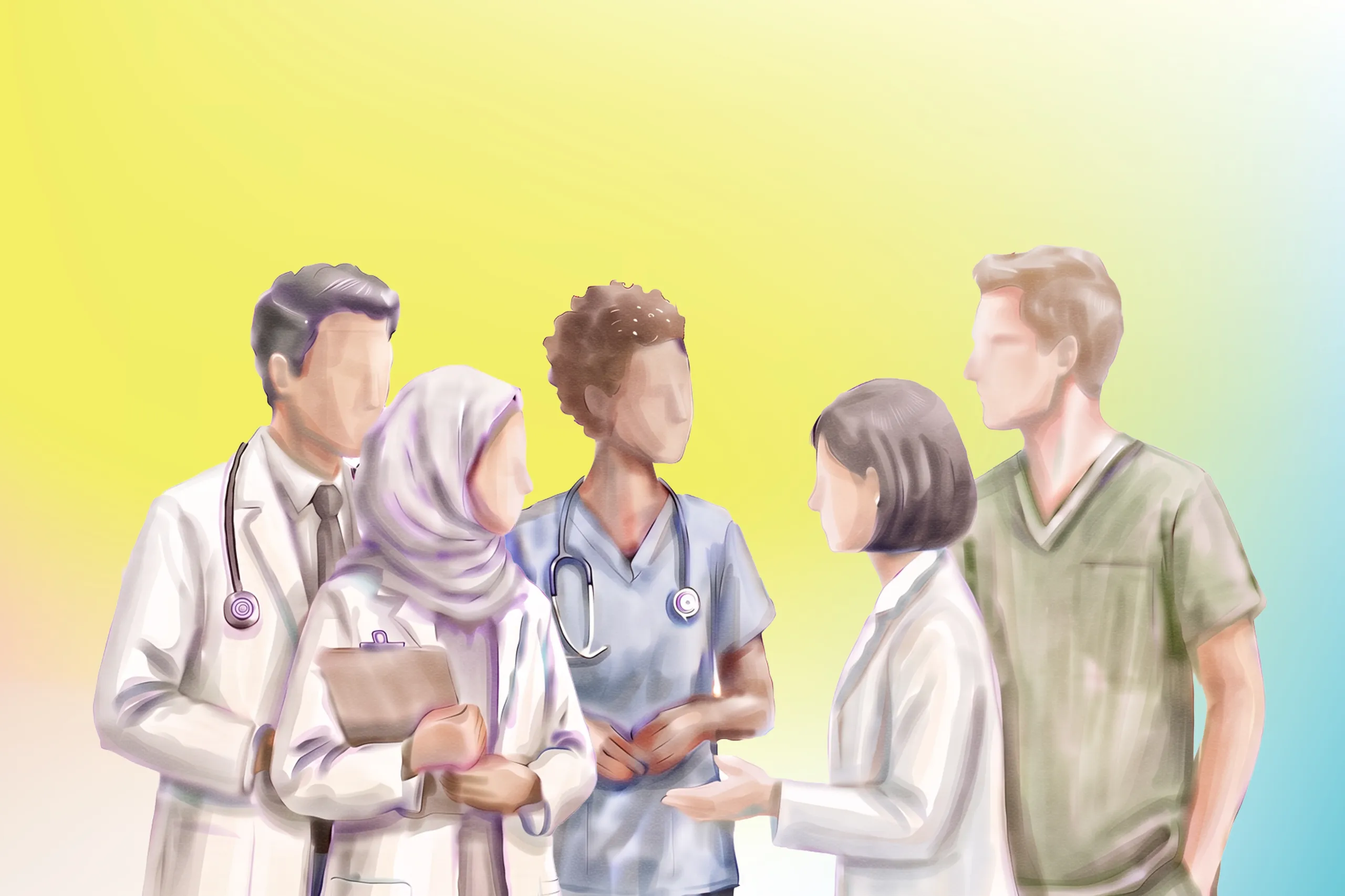 Medical team having a conversation. Culturally responsive care for Latino patients